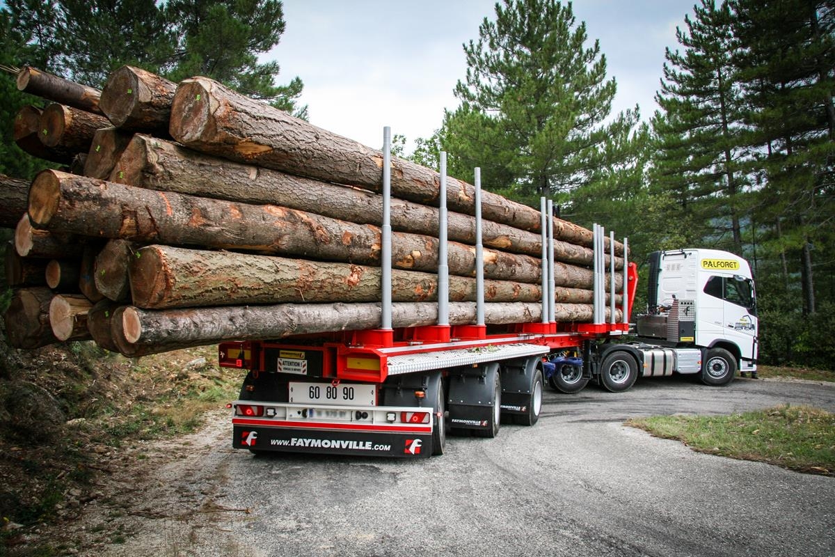 Wood on the back of truck